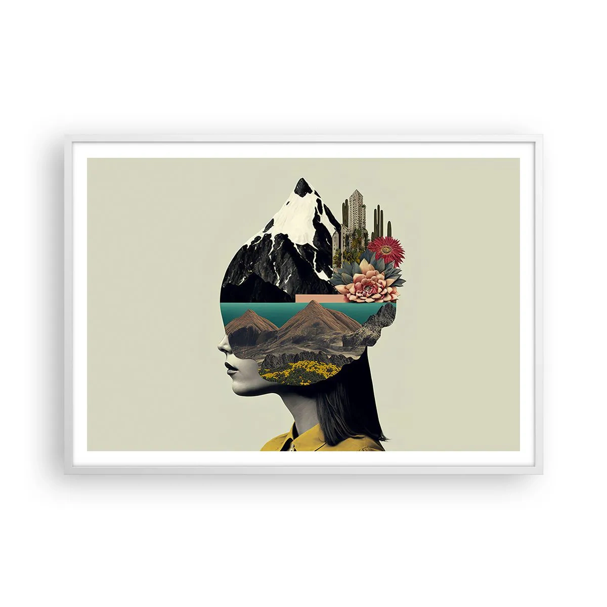 Poster în ramă albă - Femeia - întotdeauna un mister - 100x70 cm