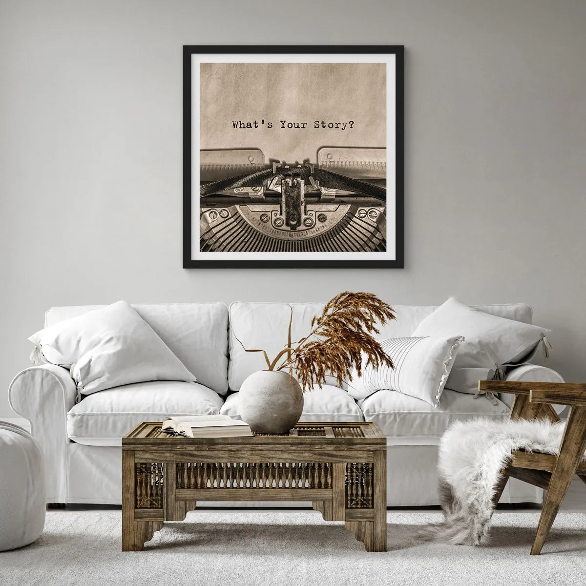 Poster în ramă neagră - Spune-mi - 40x40 cm