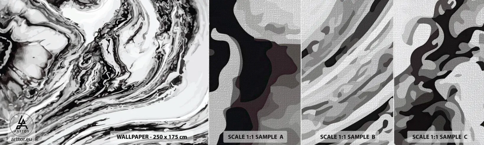 Mostră tapet Premium Canvas - La început a fost haos - Abstracția, Bucată, Model modern - 100x30 cm