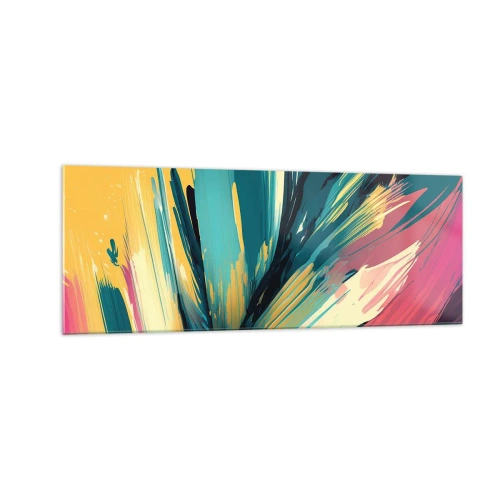 Tablou pe sticlă - Compoziția - o explozie de bucurie - 140x50 cm