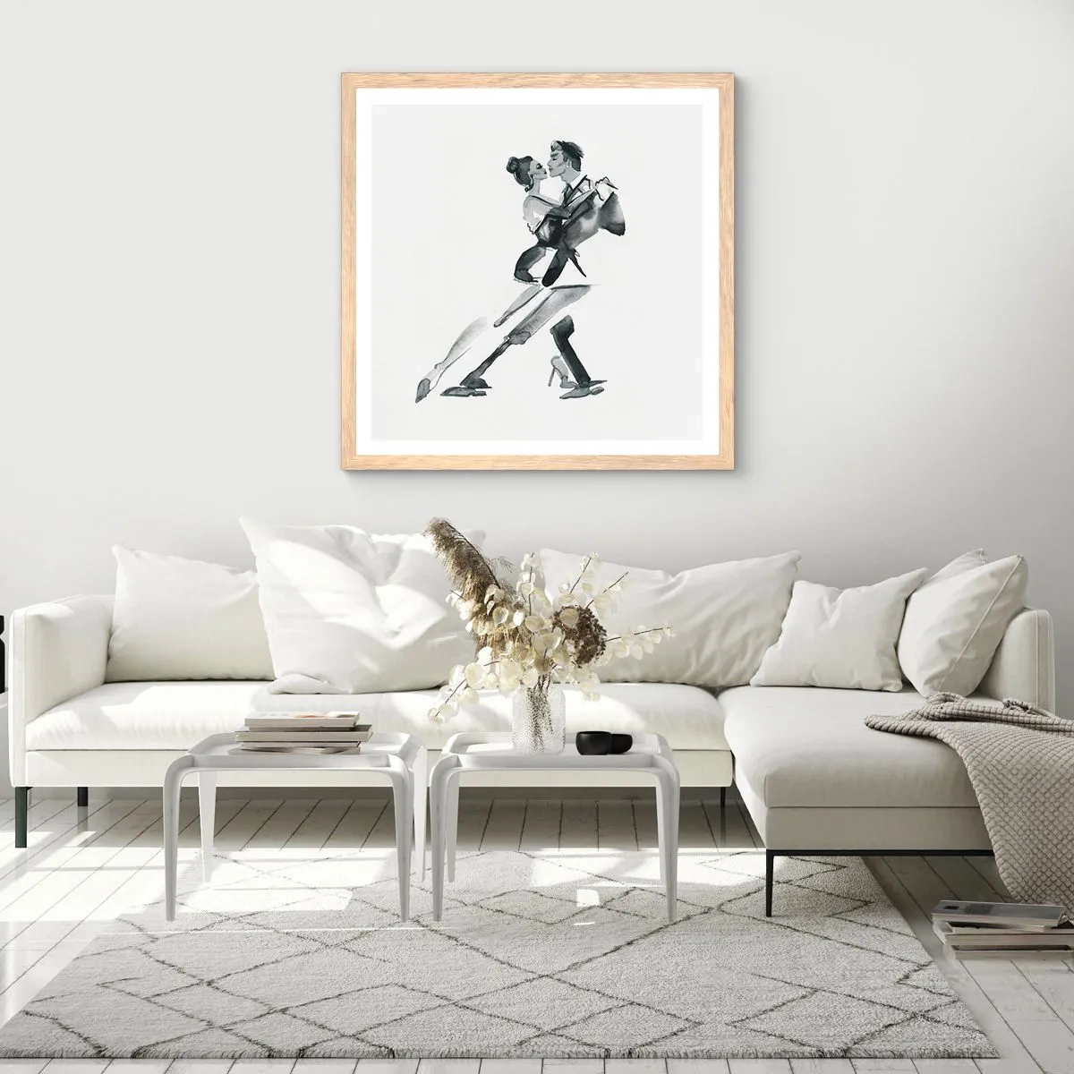 Poster în ramă de stejar deschis - Într-un ritm - 40x40 cm