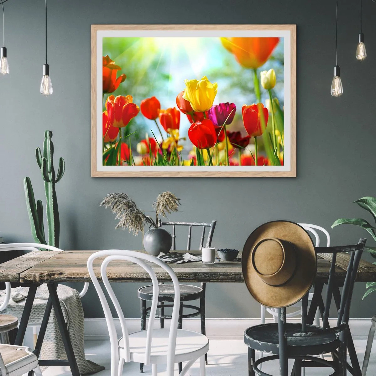 Poster în ramă de stejar deschis - Toate culorile soarelui - 100x70 cm