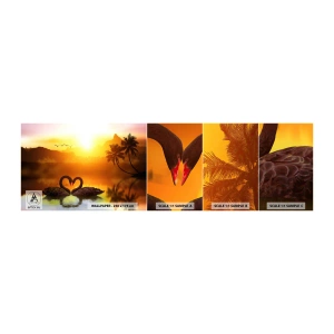 Mostră de Tapet Standard Eco - Fiecare cu pereche - inima, Lebedele, Palmier de nuca de cocos - 100x30 cm