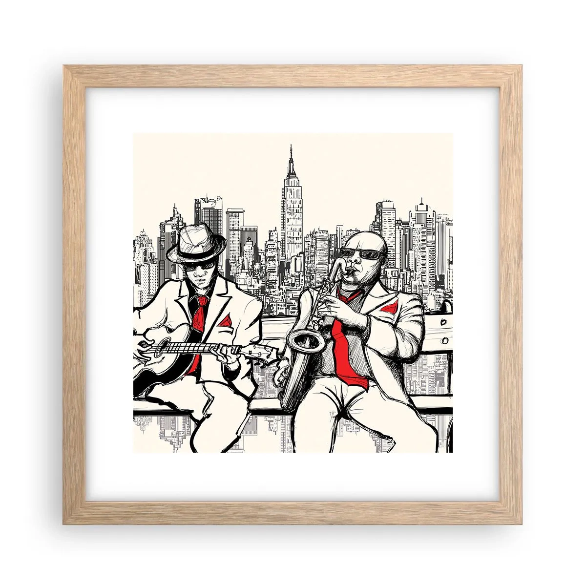 Poster în ramă de stejar deschis - Improvizație la New York - 30x30 cm