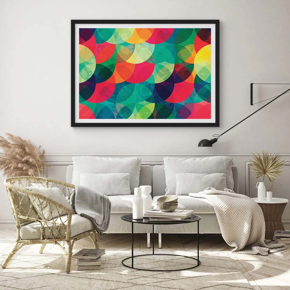 Poster în ramă neagră - Să intrăm în curcubeu - 70x50 cm