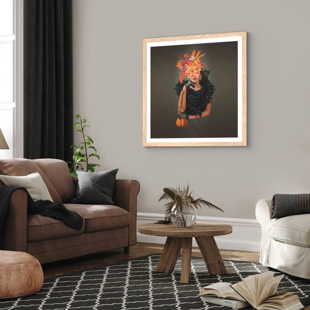 Poster în ramă de stejar deschis - Magia vrăjitoarei - 40x40 cm