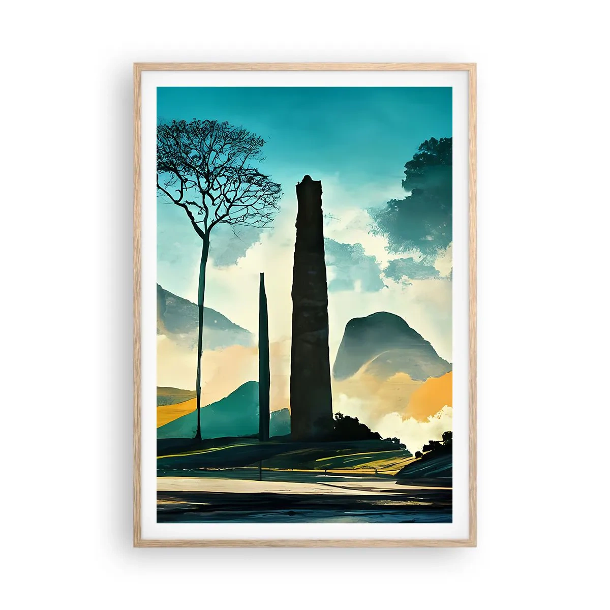 Poster în ramă de stejar deschis - Din ce în ce mai sus - 70x100 cm