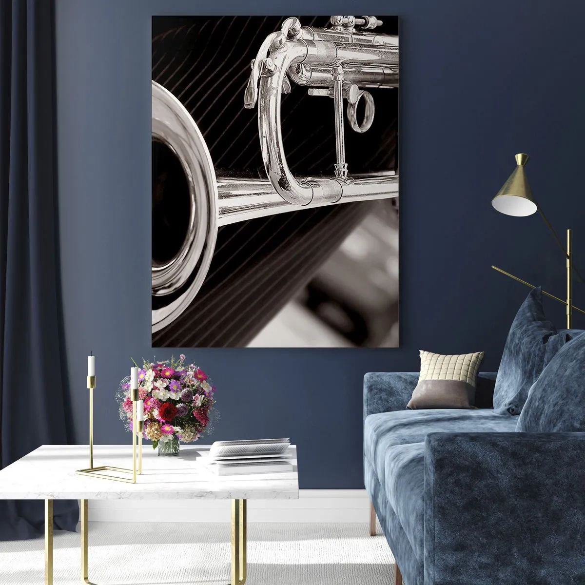 Tablou pe sticlă - O călătorie muzicală în anii `30 - 50x70 cm