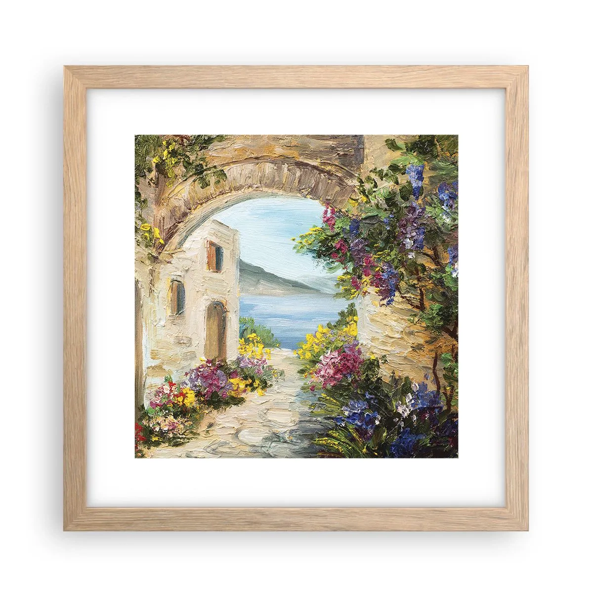 Poster în ramă de stejar deschis - Farmecul peisajului de coastă - 30x30 cm