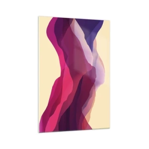 Tablou pe sticlă - Valuri de violet - 70x100 cm