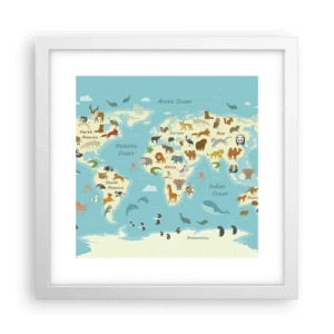 Poster în ramă albă - Vecini buni - 30x30 cm