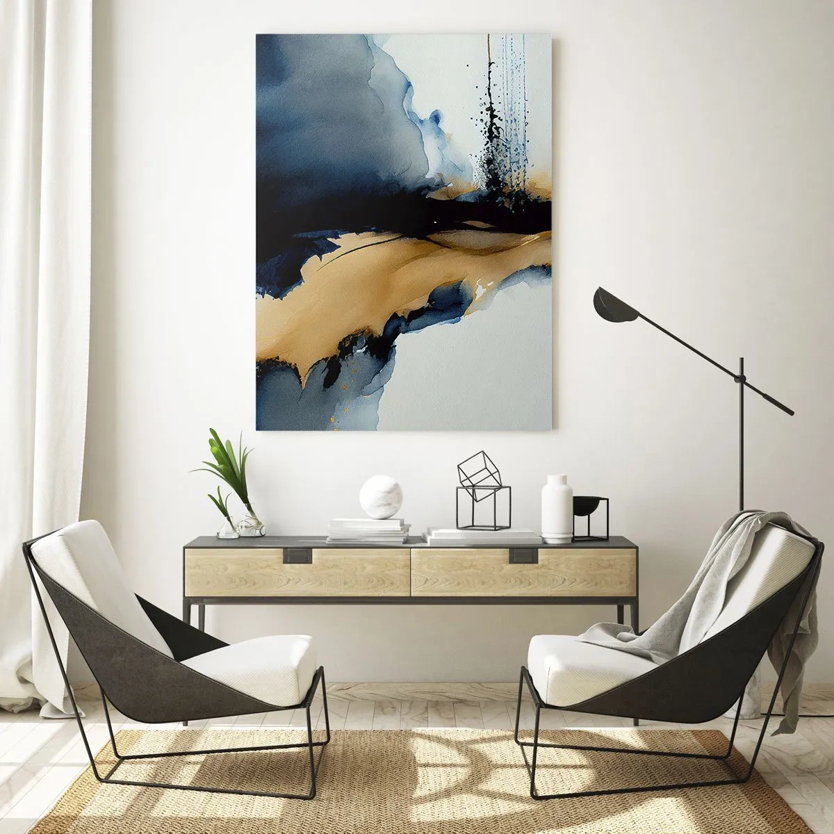 Tablou pe sticlă - În spatele cortinei - 50x70 cm