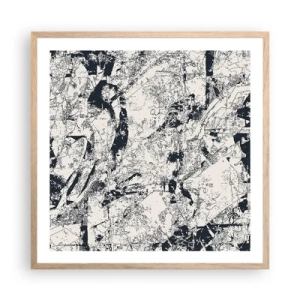 Poster în ramă de stejar deschis - Întrepătrunderea contrariilor - 60x60 cm