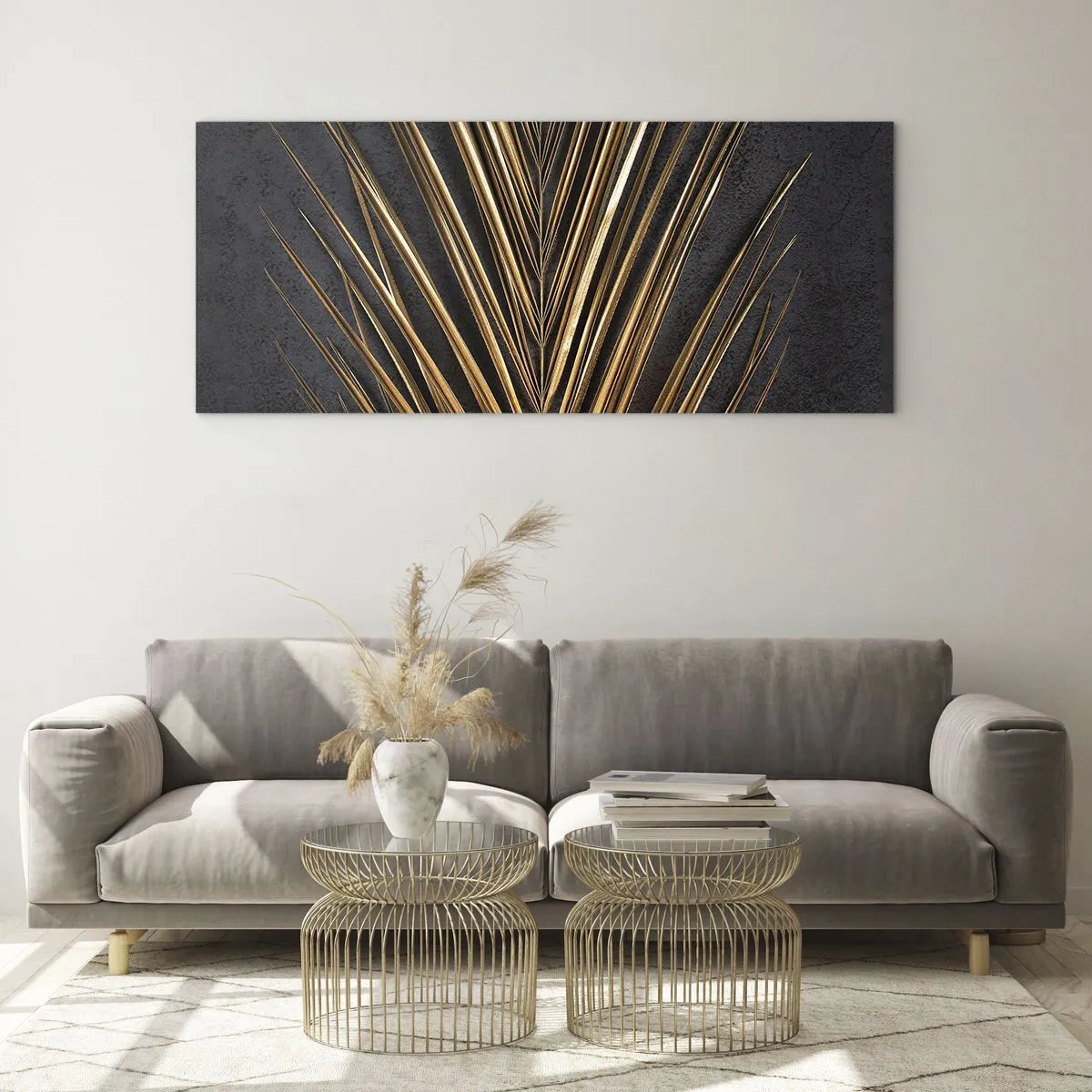 Tablou pe sticlă - Aur tropical - 120x50 cm