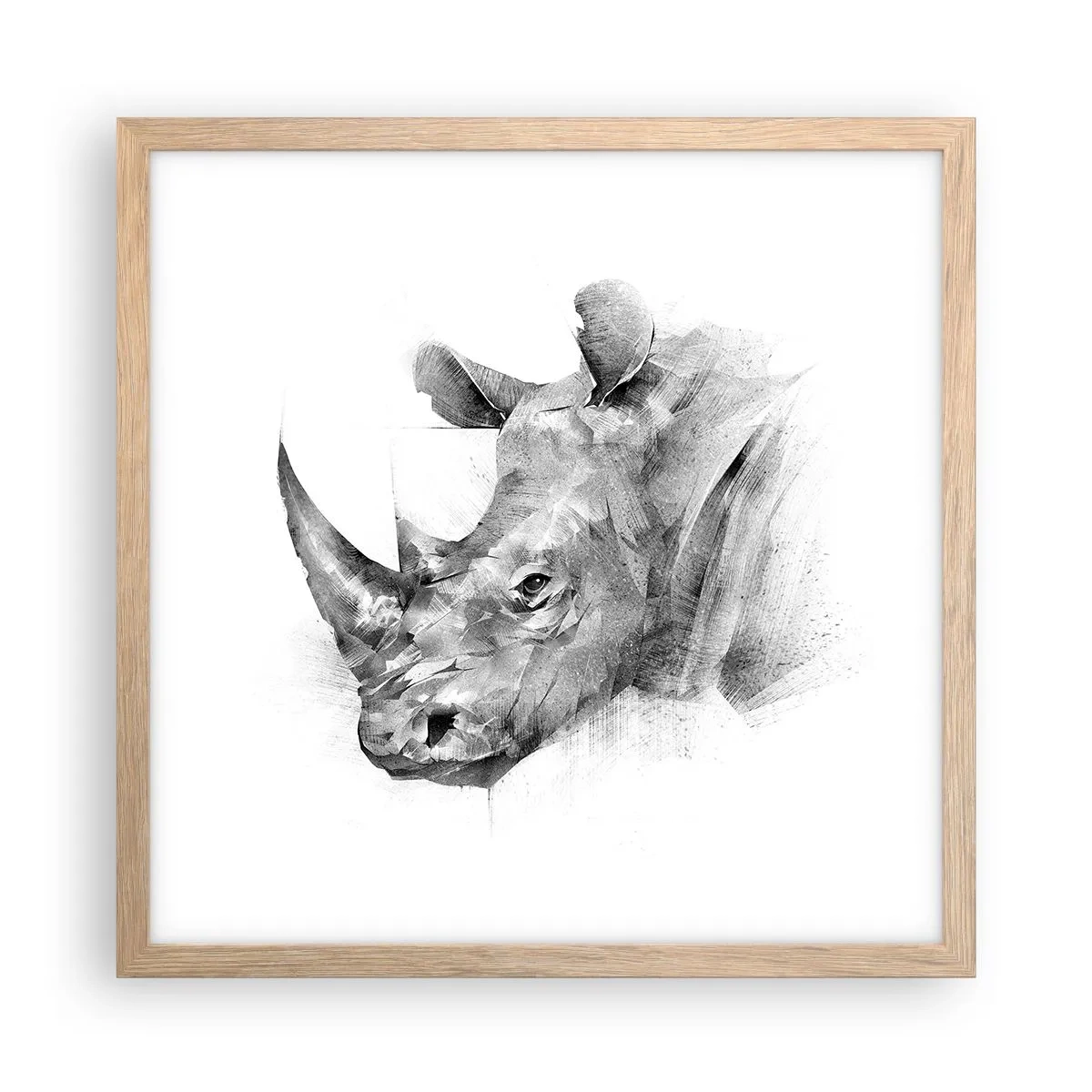 Poster în ramă de stejar deschis - Portret african - 40x40 cm