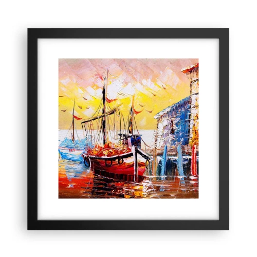Poster în ramă neagră - Întoarcere fericită - 30x30 cm