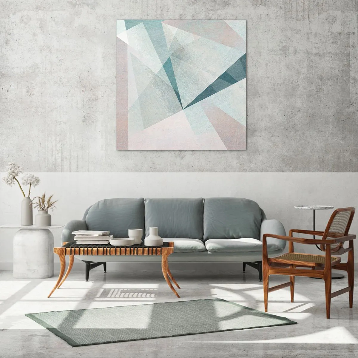 Tablou pe sticlă - Calm și totuși dinamic - 60x60 cm