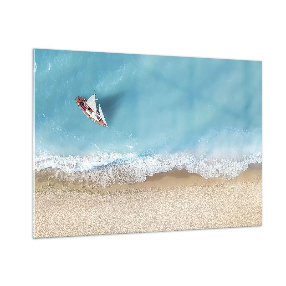 Tablou pe sticlă - La frontieră dintre albastru și auriu - 100x70 cm