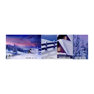 Mostră tapet Premium Canvas - Noapte liniștită - Peisaj, Iarnă, Alpi - 100x30 cm