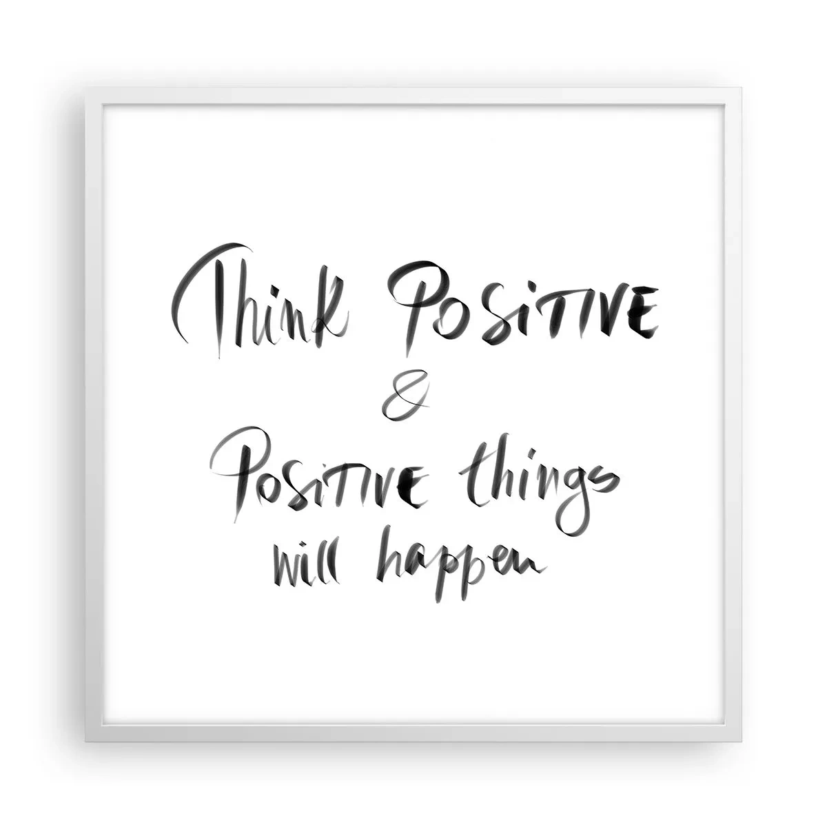 Poster în ramă albă - Cum să trăim bine? - 60x60 cm