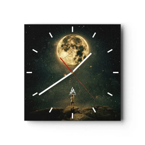 Ceas de perete - Ceas pe sticlă - Cel care a furat Luna - 30x30 cm