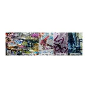 Mostră tapet Premium Canvas - Colaj de amintiri - Graffiti, mural, Model modern - 100x30 cm