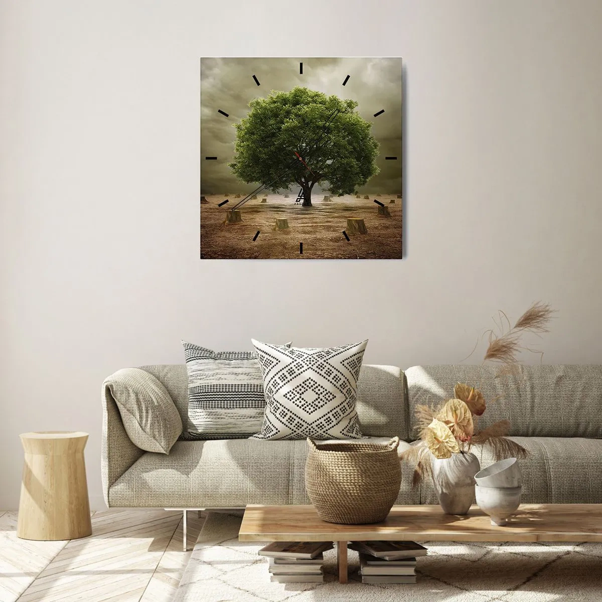 Ceas de perete - Ceas pe sticlă - Toate speranțele - 40x40 cm