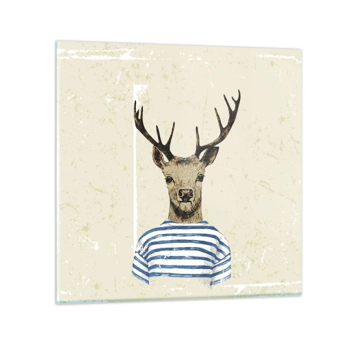 Tablou pe sticlă - Pentru că îmi plac cămășile cu dungi! - 30x30 cm