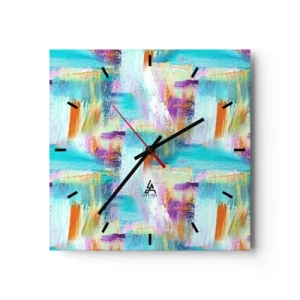 Ceas de perete - Ceas pe sticlă - Mâzgălire veselă - 30x30 cm