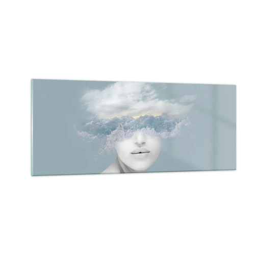 Tablou pe sticlă - Cu capul în nori - 100x40 cm