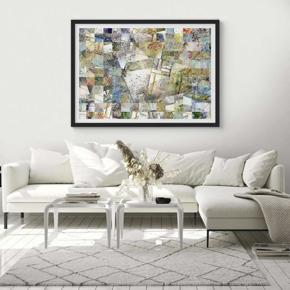 Poster în ramă neagră - Remaniere geometrică - 50x40 cm