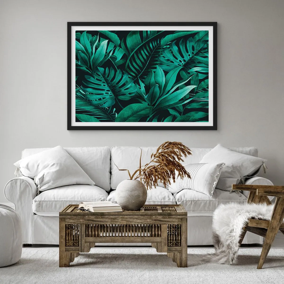 Poster în ramă neagră - Profunzimea verdelui tropical - 70x50 cm