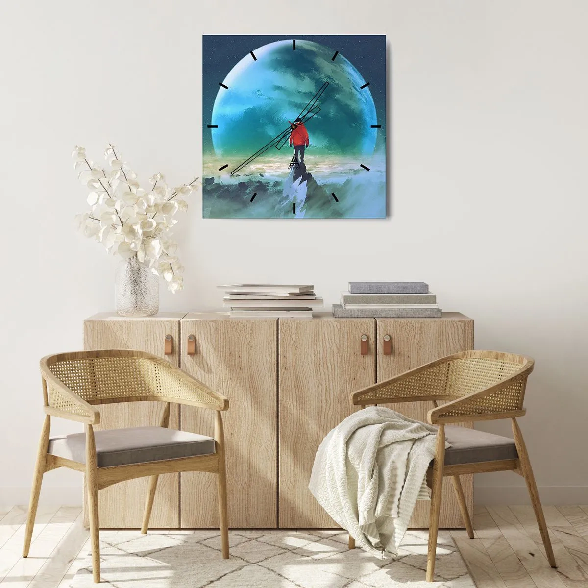 Ceas de perete - Ceas pe sticlă - Descoperitorul unui nou ținut - 40x40 cm