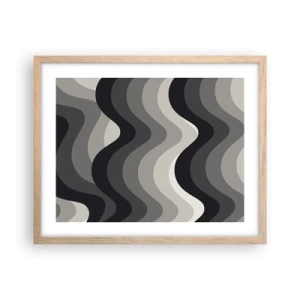 Poster în ramă de stejar deschis - Val după val - 50x40 cm