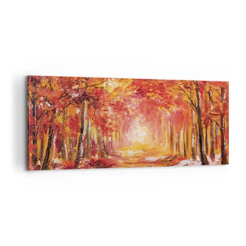 Tablou pe pânză - Pădurea de cupru - 100x40 cm