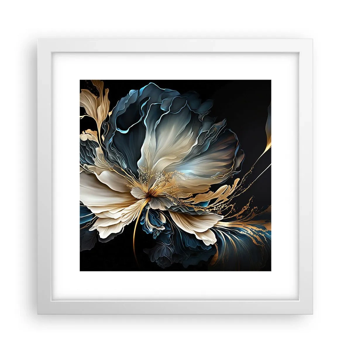 Poster în ramă albă - Povestea unei flori de iubire - 30x30 cm