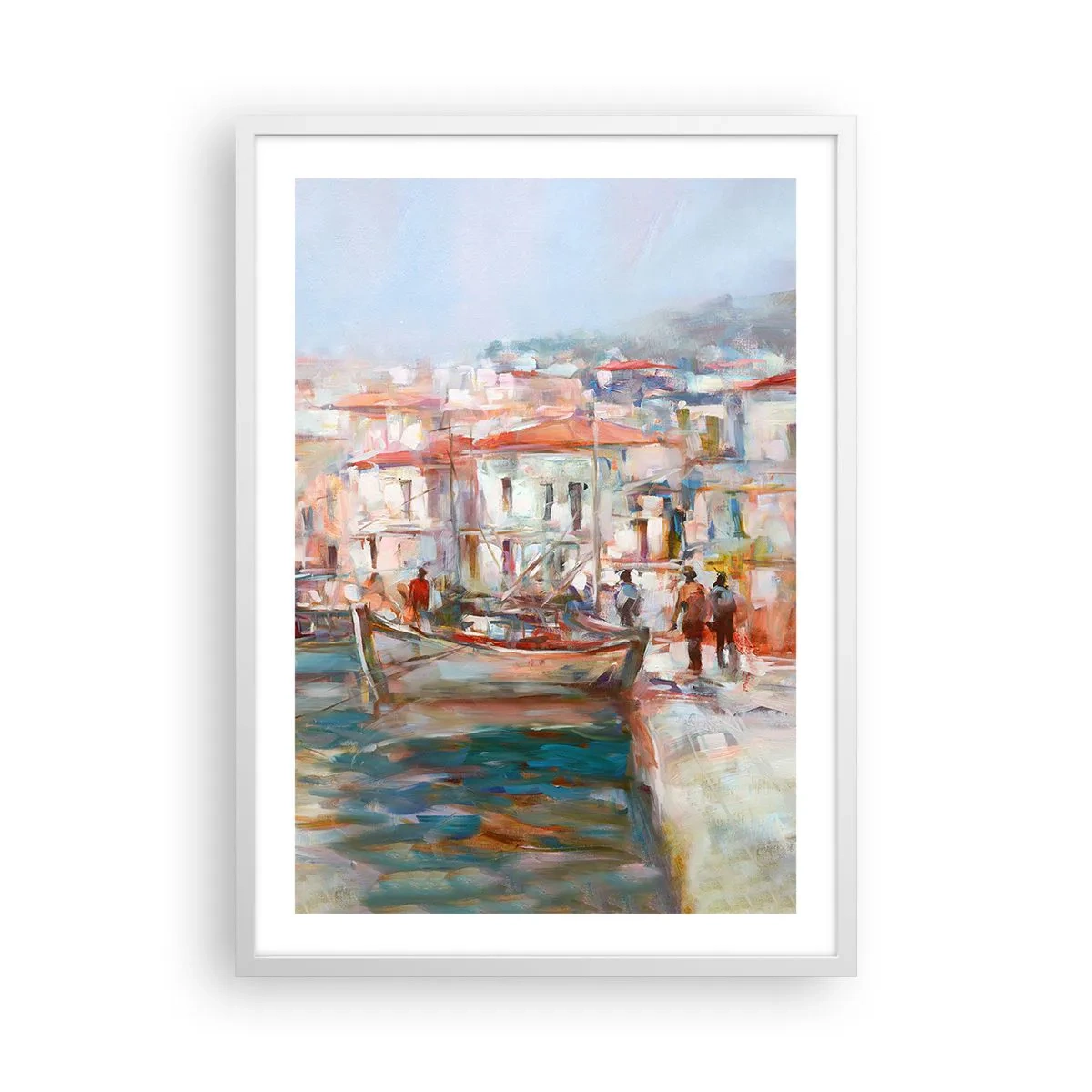 Poster în ramă albă - Vacanță pastelată - 50x70 cm