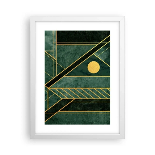 Poster în ramă albă - Dinamica aurului și a azurului - 30x40 cm