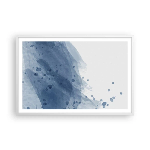 Poster în ramă albă - Tul albastru - 91x61 cm