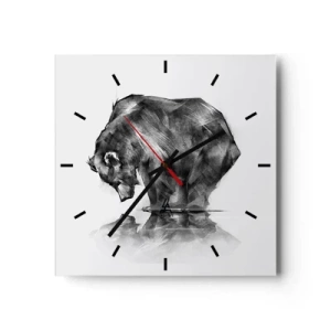 Ceas de perete - Ceas pe sticlă - Mă bucur să văd pe cineva apropiat - 30x30 cm