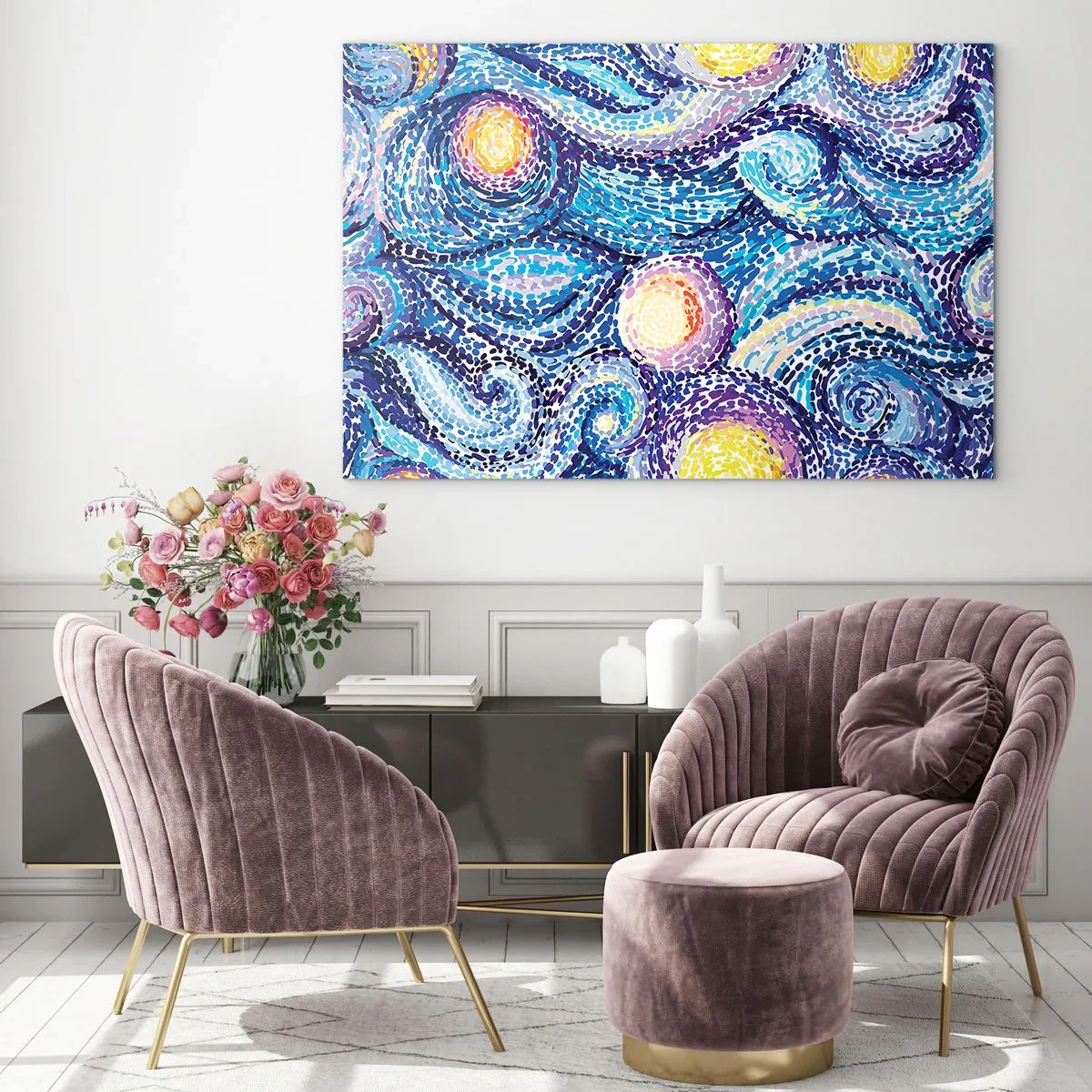 Tablou pe sticlă - Dintr-un tablou de van Gogh - 100x70 cm