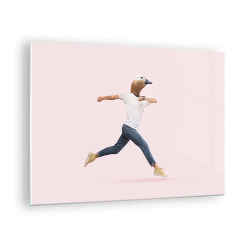 Tablou pe sticlă - Un strop de absurditate - 70x50cm - Un strop de absurditate - Decorațiune modernă pentru perete pentru living și dormitor ARTTOR