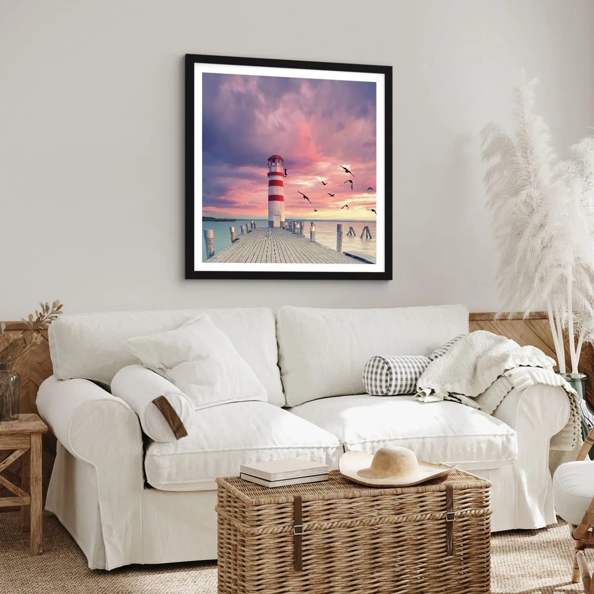 Poster în ramă neagră - Să ne întoarcem în port - 30x30 cm
