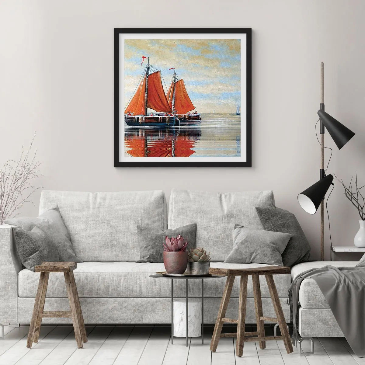 Poster în ramă neagră - Hei, marinarule, navighează... - 30x30 cm