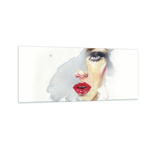 Tablou pe sticlă - Reflecție într-o picătură de apă - 100x40 cm