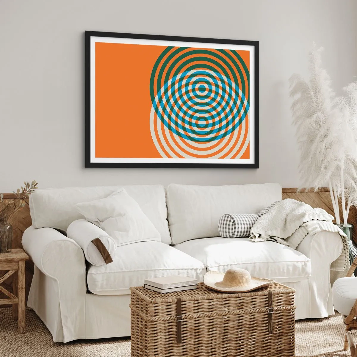 Poster în ramă neagră - Variație circulară abstractă - 91x61 cm