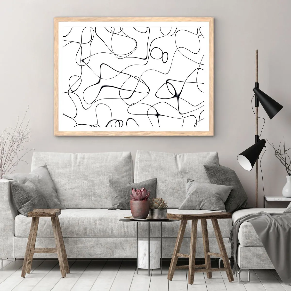 Poster în ramă de stejar deschis - Căile vieții, căile destinului - 50x40 cm