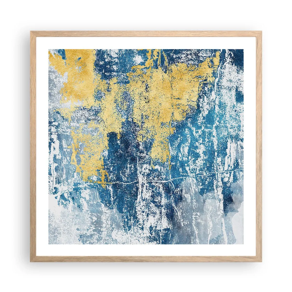Poster în ramă de stejar deschis - Abstracție de vreme - 60x60 cm