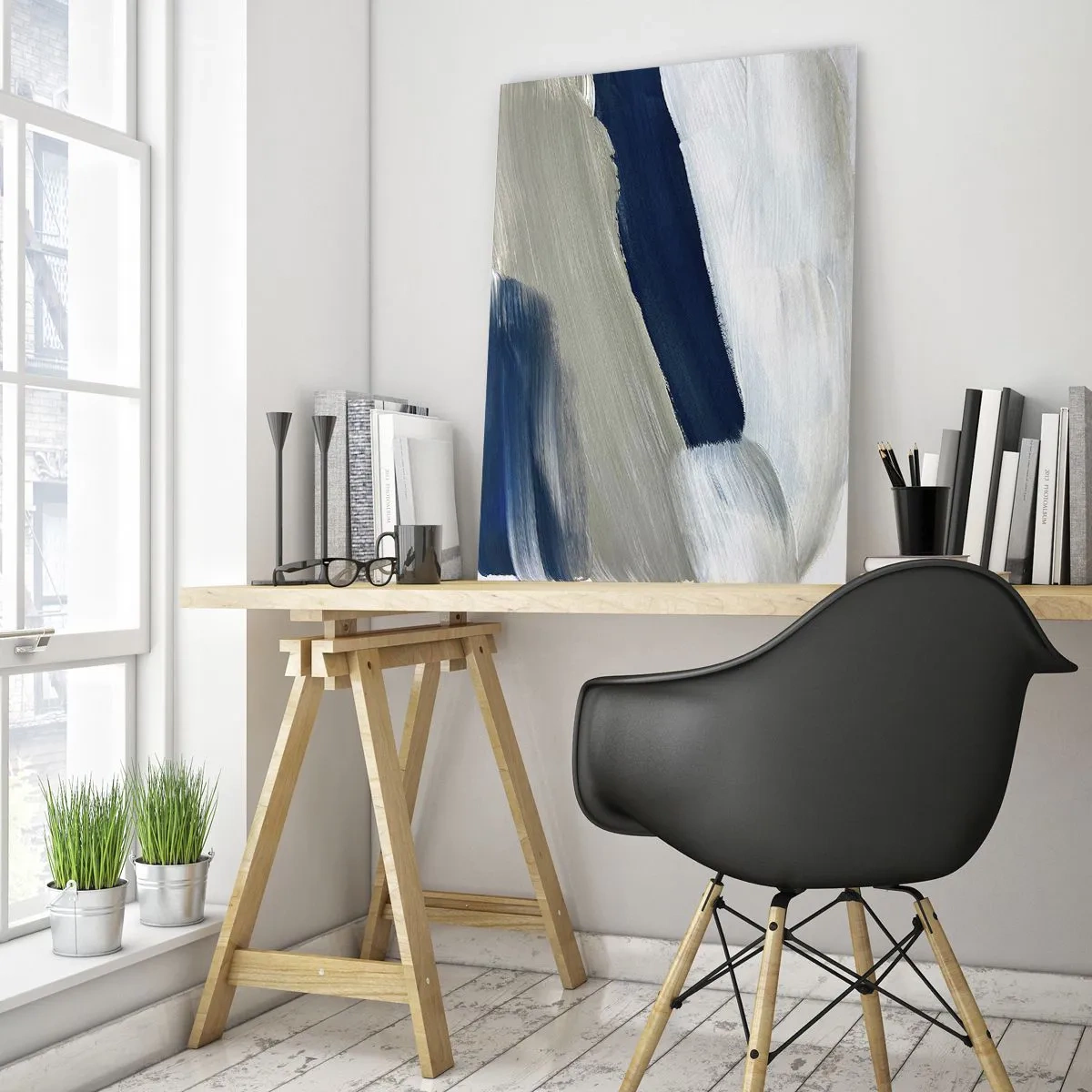 Tablou pe sticlă - Întâlnire cu albul - 50x70 cm