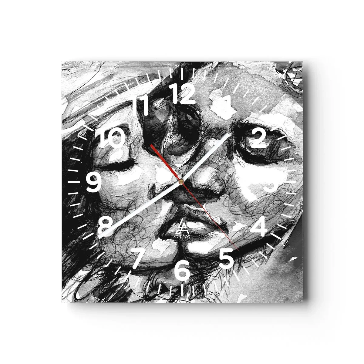 Ceas de perete - Ceas pe sticlă - Un moment de tandrețe - 40x40 cm
